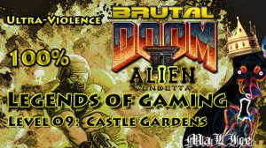Brutal Doom Alien Vendetta - Level 09: Castle Gardens