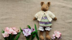 МК "Комплект для зайки девочки".Закрытие петель шнурком I-CORD