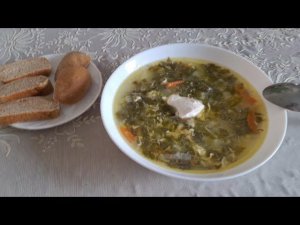 Зелёный щавелевый суп без мяса