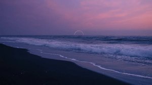 Beach of Frozen Light 🌌 2 Hour Ethereal Ambience  Black Sand & Violet Sky  Surreal Horizon | Sci-Fi