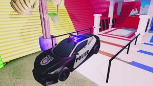 ПОЛИЦЕЙСКАЯ МАШИНКА КАТАЕТСЯ НА ДЕТСКОЙ ПЛОЩАДКЕ. КРАСОЧНЫЙ МУЛЬТФИЛЬМ ДЛЯ МАЛЫШЕЙ ПРО МАШИНКИ.