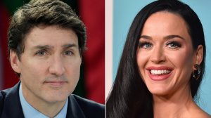 Американский сайт гламурных новостей, Певица Кэти Перри и, экс премьер, Канады Трюдо появились