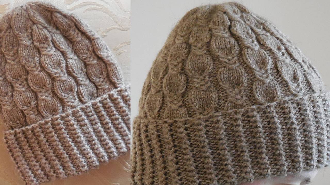 ВЯЗАНАЯ ШАПКА СПИЦАМИ С ОТВОРОТОМ. ПОДРОБНЫЙ ПОПЕТЕЛЬНЫЙ МАСТЕР-КЛАСС смотреть онлайн