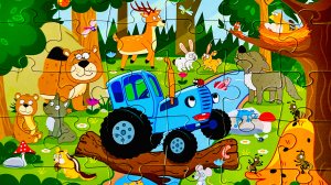 Пазл Синий Трактор 🚜 мультики с игрушками | видео для детей