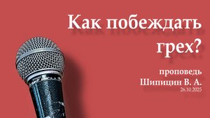 Навык побеждать грех. Проповедь. Шипицин В.А. 26.10.2025.