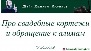 Про свадебные кортежи и обращение к алимам || Шейх Хамзат Чумаков (03.10.2025г).