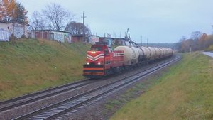 ТМЭ1-036 (БЧ, ТЧ-16 Витебск) со сборным поездом на Витебск