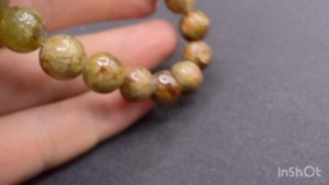 Браслет из зелёного граната Бусины 10 мм БРА135