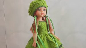 КАК СВЯЗАТЬ НАРЯД ДЛЯ КУКОЛКИ по моему  МК "Зелёный горошек"  1часть