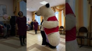 Белый мишка 004 на день рождения, сюрприз, подарок .