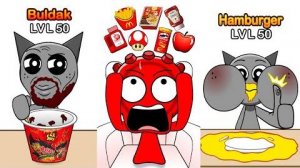 Звук поедания хот-дога Incredibox Sprunkys ASMR MUKBANG Noodle Kimbap