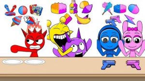 Incredibox Sprunki Challenge Emoji Mukbang Мультфильм Анимация MOOMOOSTUDIO