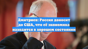 Дмитриев: Россия доносит до США, что её экономика находится в хорошем состоянии
