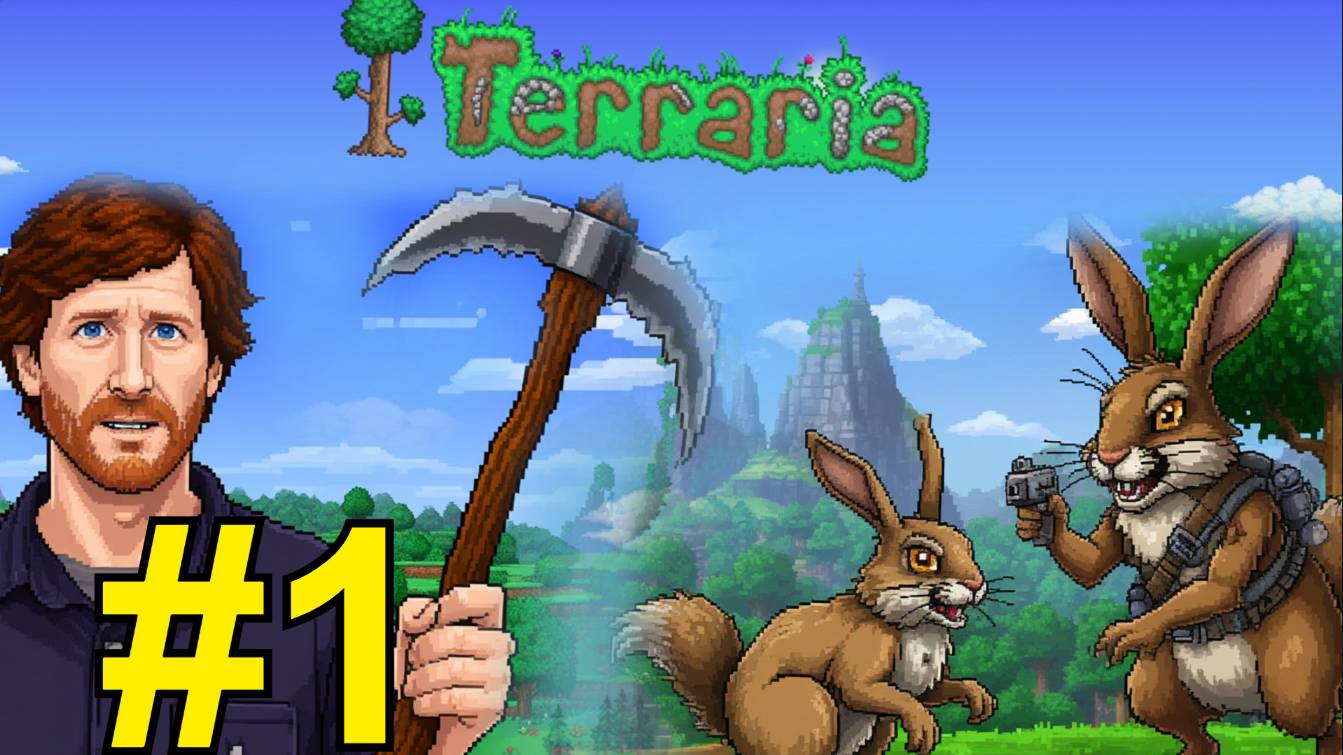 Terraria Прохождение(2025) ч1 Зайцы Канибалы
