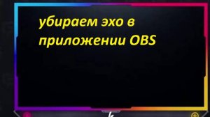 убираем эхо в OBS