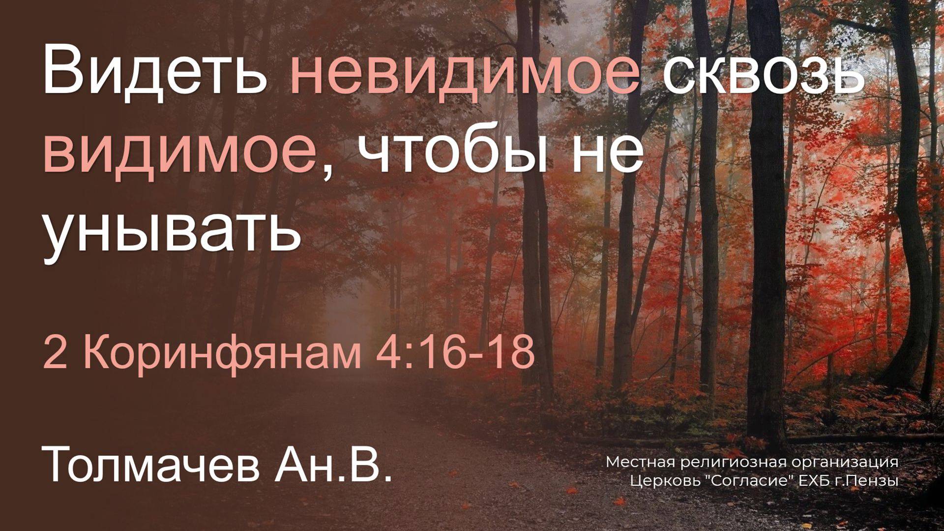Видеть невидимое сквозь видимое, чтобы не унывать | Толмачев Ан.В. смотреть онлайн