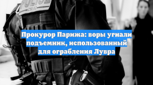 Прокурор Парижа: воры угнали подъемник, использованный для ограбления Лувра