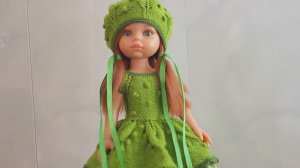 КАК СВЯЗАТЬ СПИЦАМИ ПЛАТЬЕ ДЛЯ КУКЛЫ ПО МОЕМУ МК "ЗЕЛЁНЫЙ ГОРОШЕК"  2 часть