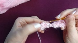 Красивый узор крючком с пышными столбиками