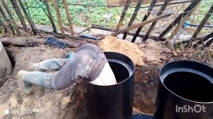 Закапываем огромный септик, алмазное сверление бетона, монтаж диаманта на даче