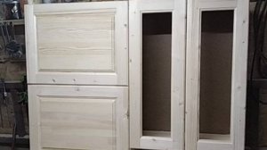 Кухонный гарнитур из дерева. Изготовление фасадов под стекло при помощи фрез профиль, контр профиль