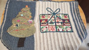 Новогодний вязаный коврик 🎄 🇨🇽 🤶