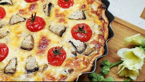 Киш с курицей и грибами-открытый французский пирог!