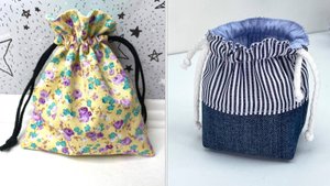 2 идеи шитья // Как просто сшить милый мешочек на завязках