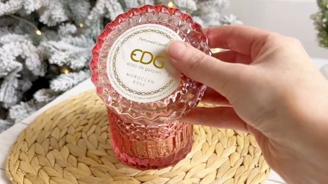 Ароматическая свеча в стеклянной шкатулке КРИСТАЛЛ: МАРОККАНСКАЯ РОЗА, 9 см, 612441-50