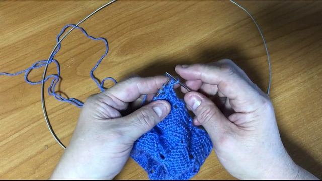 Узор спицами "Ажурная шахматка"