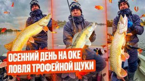 ОСЕННИЙ ДЕНЬ НА ОКЕ! ЛОВЛЯ ТРОФЕЙНОЙ ЩУКИ!