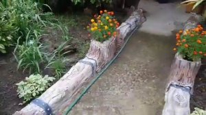 Бордюры на  даче.  арт бетон. мастер  Александр.