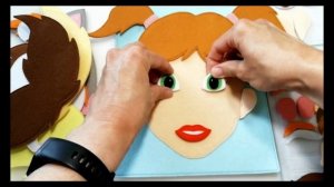 Игра из фетра "Составь лицо" / на липучках / без клея