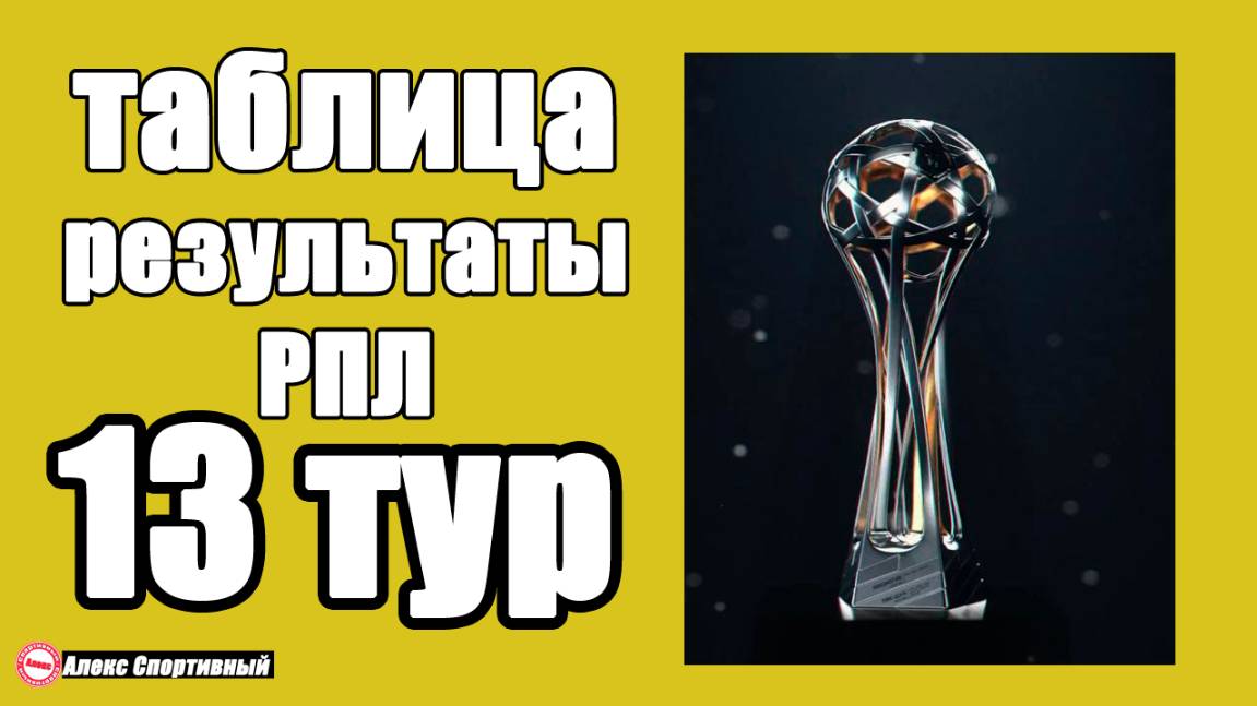 Чемпионат России. 13 тур. Результаты, расписание, таблица РПЛ.