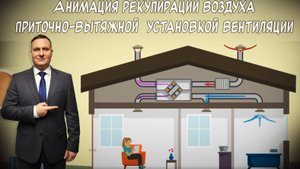 Как работает приточно-вытяжная вентиляция с рекуперацией в частном доме? Анимация от эксперта!