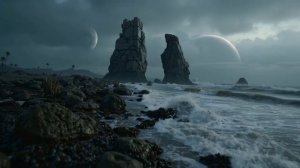 Deep Space Beach Ambience ~ Sci-Fi Sleep Music & Cosmic Relaxation for Focus