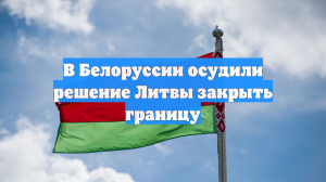 В Белоруссии осудили решение Литвы закрыть границу