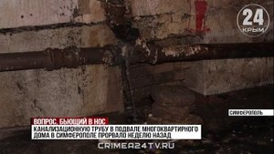 В Симферополе жильцы многоэтажки неделю пытаются решить проблему с прорывом канализационной трубы
