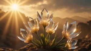 Футаж. Ледяной лес. Кристаллы. Цветы