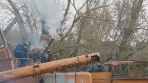 Запуск дизеля комбайна СК-5М "Нива" после простоя!