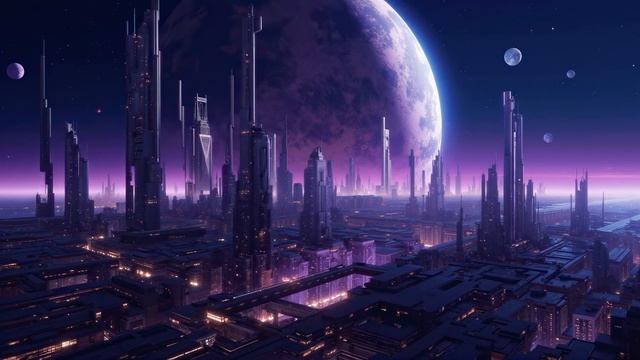 Relaxing Sci-Fi Music for Sleep & Study ~ Space Ambient Sounds with Future City View