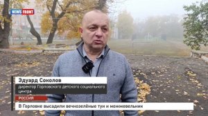 В Горловке высадили вечнозелёные туи и можжевельник
