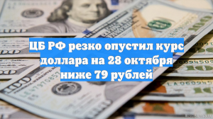 ЦБ РФ резко опустил курс доллара на 28 октября ниже 79 рублей