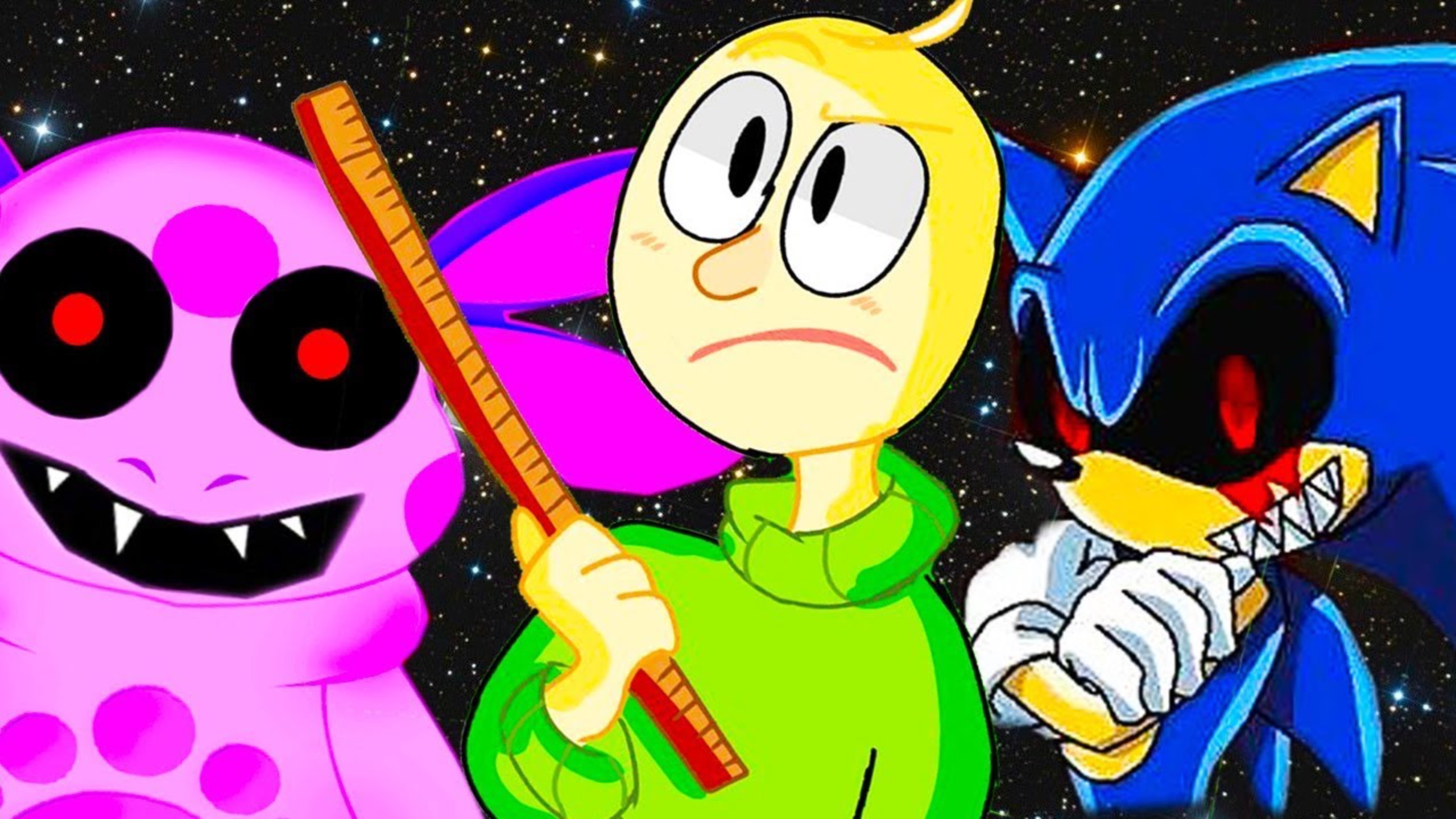 БАЛДИ, СОНИК.EXE И ЛУНТИК X В ОДНОЙ ИГРЕ!! смотреть онлайн