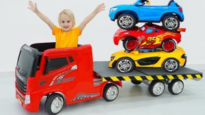 Влад и Ники. Веселые истории с детскими машинками!