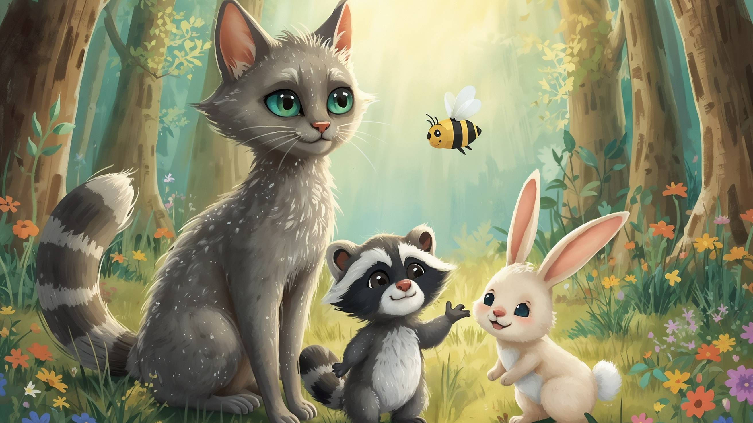 ПЕСЕНКА ПРО ВОЛШЕБНОГО КОТА И ЕГО ДРУГА ЕНОТА. ДЕТСКАЯ ПЕСНЯ.