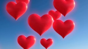 Футаж. Летящие сердечки.