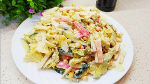Лёгкий САЛАТ из пекинской капусты и крабовых палочек! За считанные минуты.