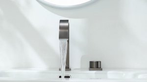 Смеситель для раковины из латуни врезной на 2 отверстия Ganzer GZ01111-Q графит