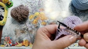 Вяжу полоски без узлов и разрезания пряжи